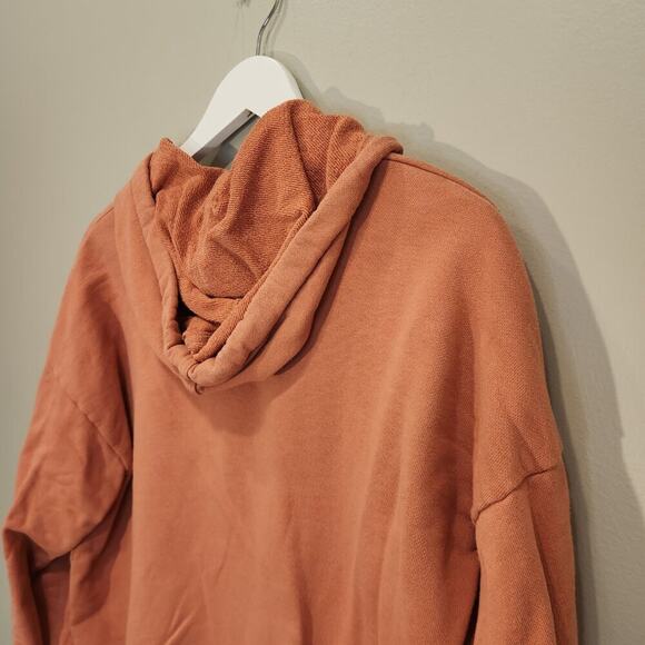 Madewell Hooded Sweatshirt Terra Cotta Mauve Pull Over Warm Cozy Fall - Size M - Picture 4 of 8